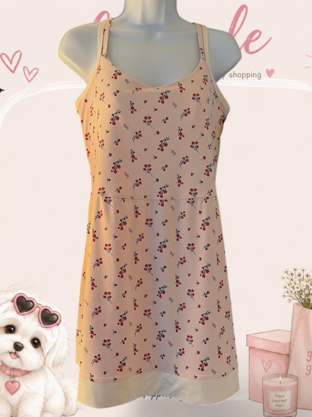 All in Motion Pink Floral Mini Active Dress